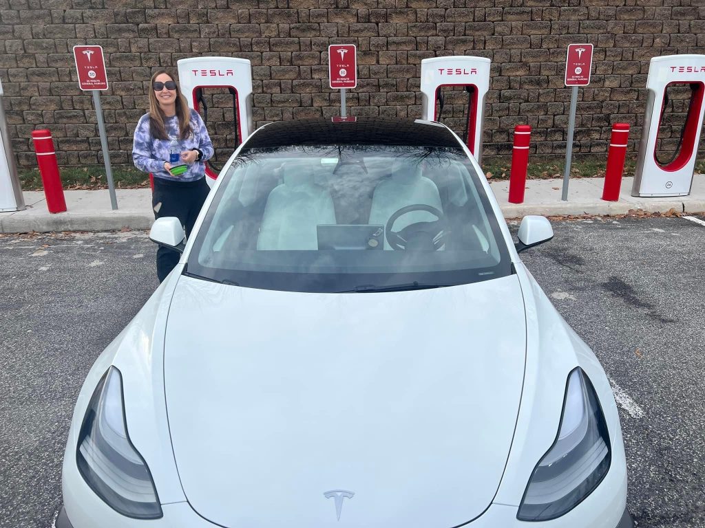 Traveling in our Tesla